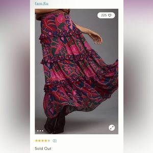 Farm Rio Tiered Printed Midi Skirt